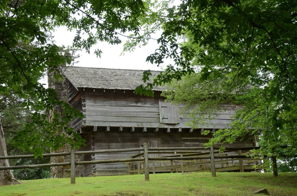The reconstructed blockhouse at Cadron Settlement Park
